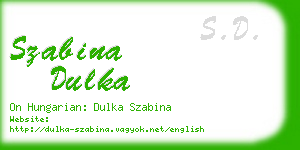 szabina dulka business card